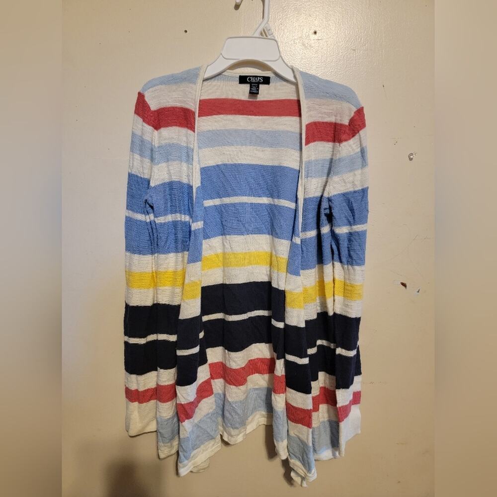Womens Chaps Rainbow Striped Cardigan Small